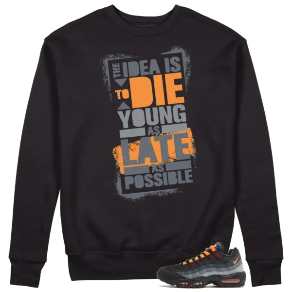 Die Young Sweatshirt to Match Nike Air Max 95 Black Hyper Crimson