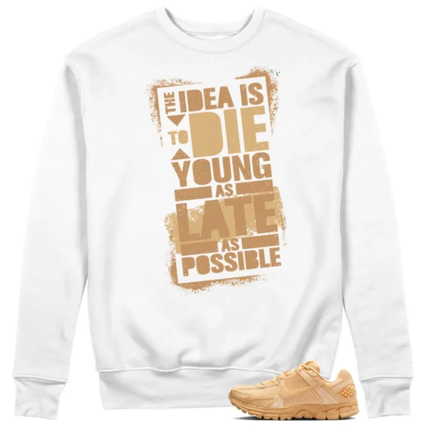 Die Young Sweatshirt to Match Nike Air Zoom Vomero 5 Celestial Gold