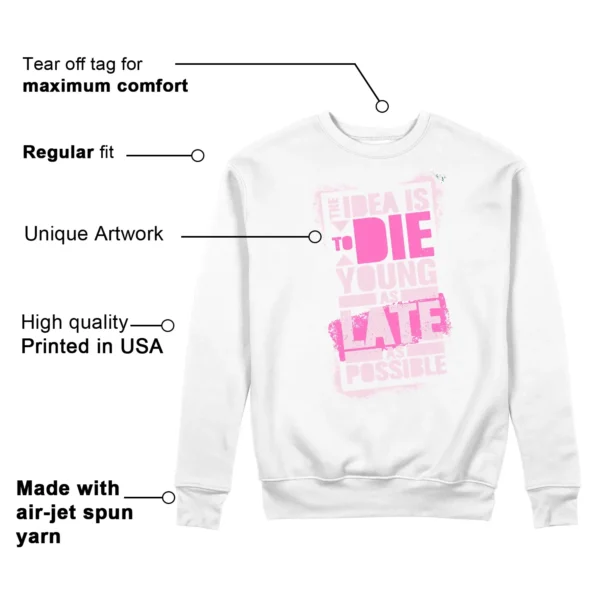 Die Young Sweatshirt to Match Nike Dunk Low Triple Pink Features