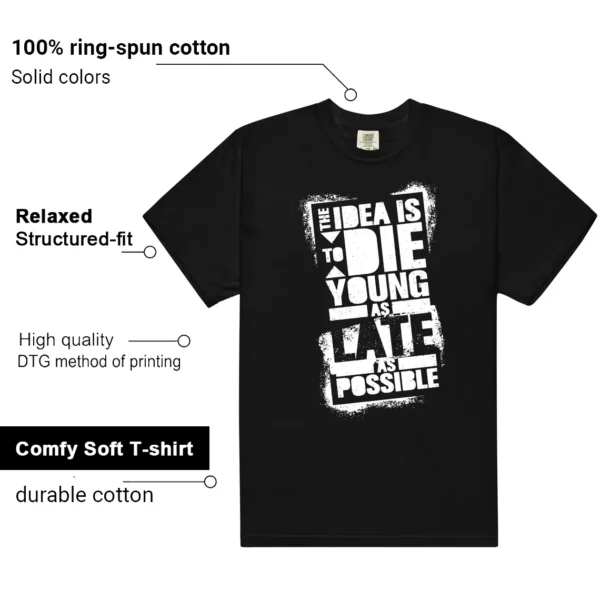 Die Young Shirt to Match Nike Dunk Low White Black Panda Features