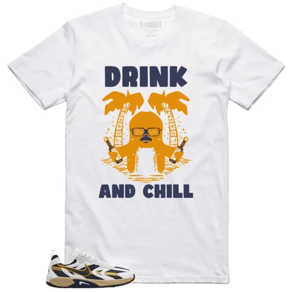 WMNS Nike Jam White Midnight Navy Gold Matching T-shirt Drink Chill