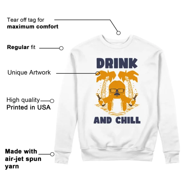 Drink Chill Sweatshirt to Match WMNS Nike Jam White Midnight Navy Gold Features