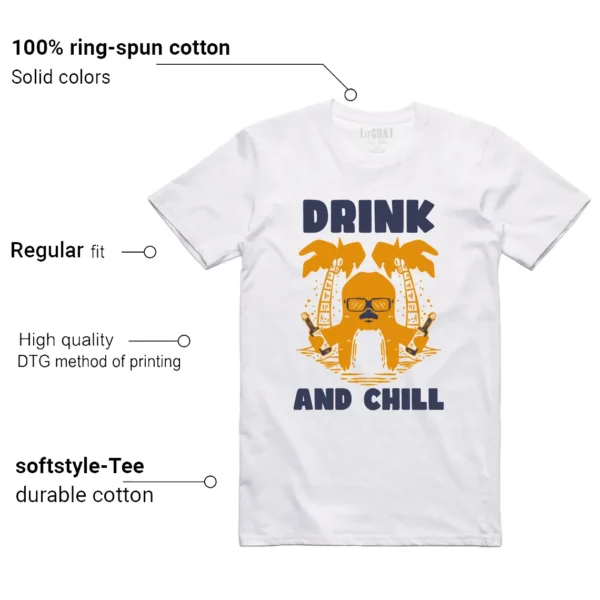 WMNS Nike Jam White Midnight Navy Gold Matching T-shirt Drink Chill Features