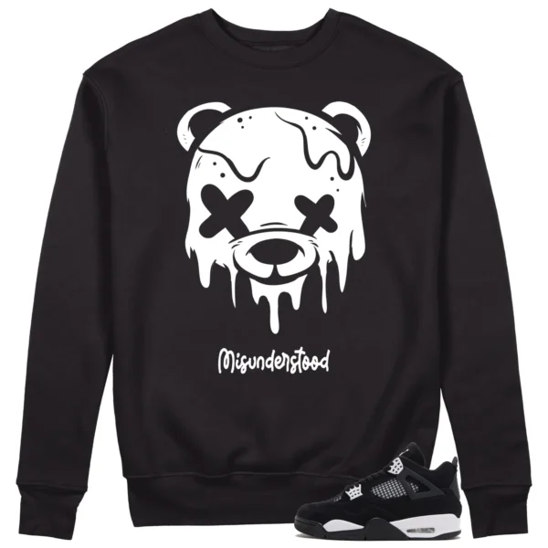 Drippy Bear Sweatshirt to Match Air Jordan 4 White Thunder