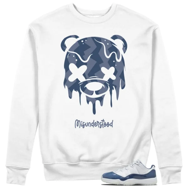 Drippy Bear Sweatshirt to Match Jordan 11 Diffused Blue