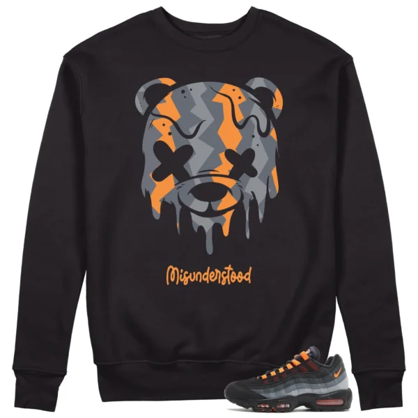 Drippy Bear Sweatshirt to Match Nike Air Max 95 Black Hyper Crimson