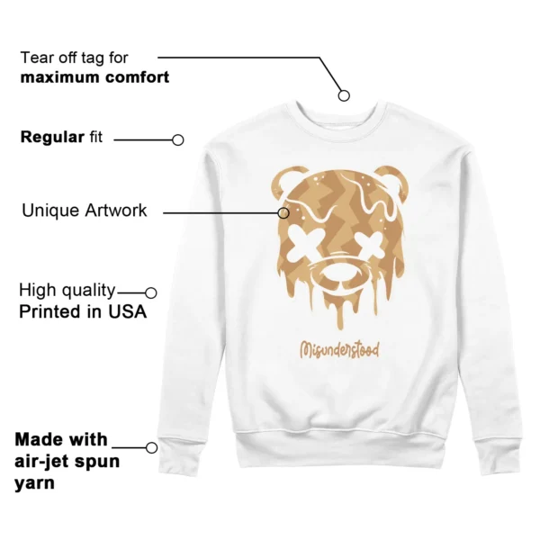 Drippy Bear Sweatshirt to Match Nike Air Zoom Vomero 5 Celestial Gold Features