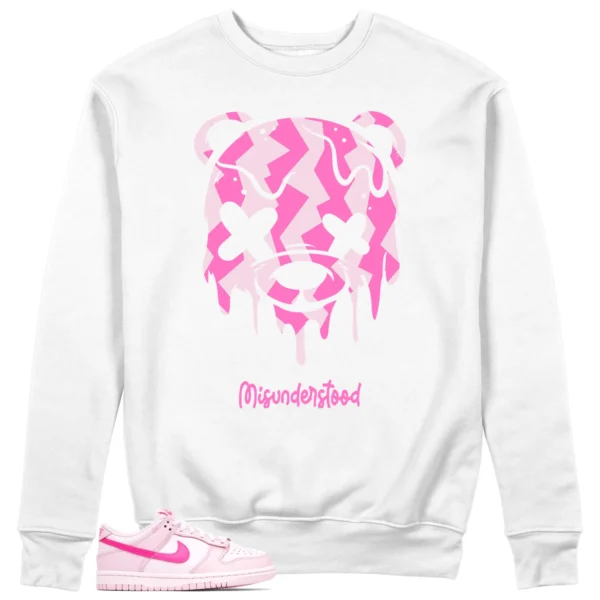 Drippy Bear Sweatshirt to Match Nike Dunk Low Triple Pink