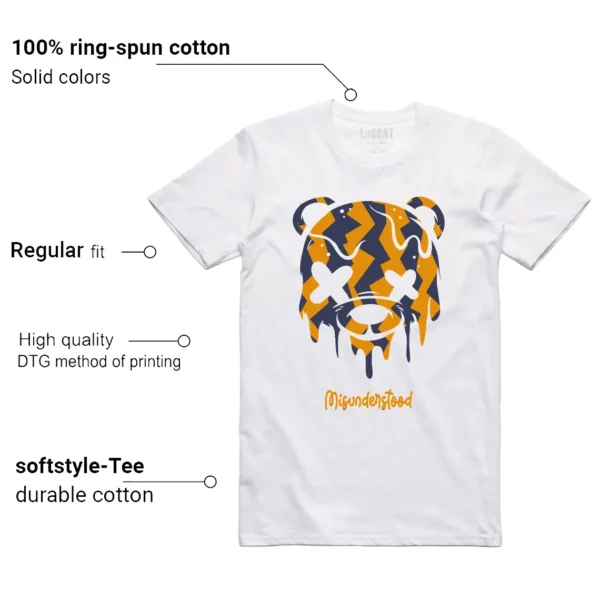 WMNS Nike Jam White Midnight Navy Gold Matching T-shirt Drippy Bear Features