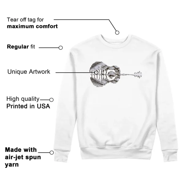 Guitar Sweatshirt to Match ASICS Gel-1130 White Clay Canyon Features