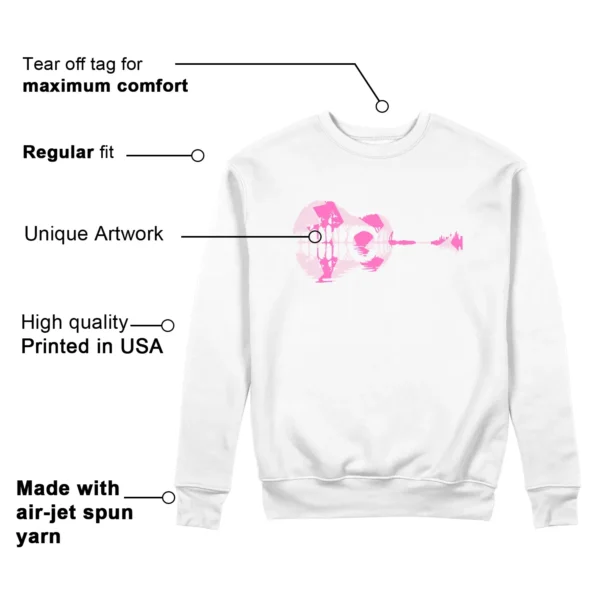 Guitar Sweatshirt to Match Nike Dunk Low Triple Pink Features