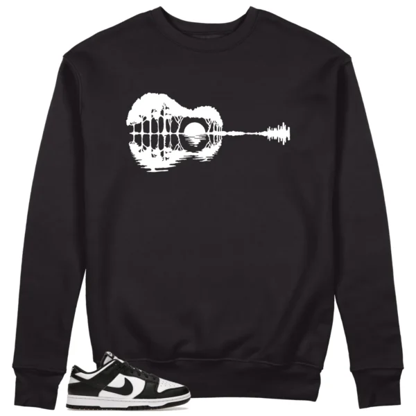 Guitar Sweatshirt to Match Nike Dunk White Black Panda