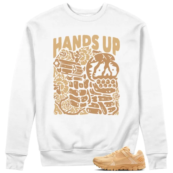 Hands Up Sweatshirt to Match Nike Air Zoom Vomero 5 Celestial Gold