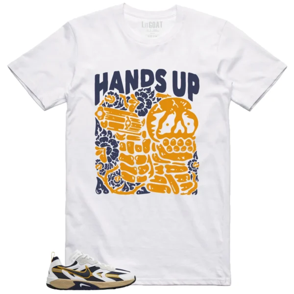 WMNS Nike Jam White Midnight Navy Gold Matching T-shirt Hands Up