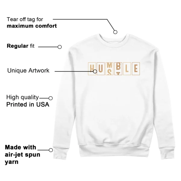 Humble Hustle Sweatshirt to Match Nike Air Zoom Vomero 5 Celestial Gold Features