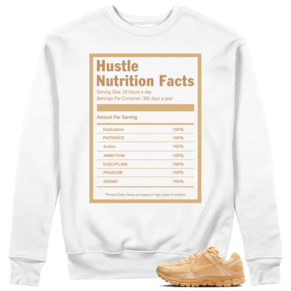 Hustle Facts Sweatshirt to Match Nike Air Zoom Vomero 5 Celestial Gold