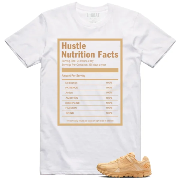 Nike Air Zoom Vomero 5 Celestial Gold Matching T-shirt Hustle Facts