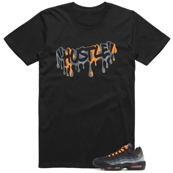 Nike Air Max 95 Black Hyper Crimson Matching T-shirt Hustle