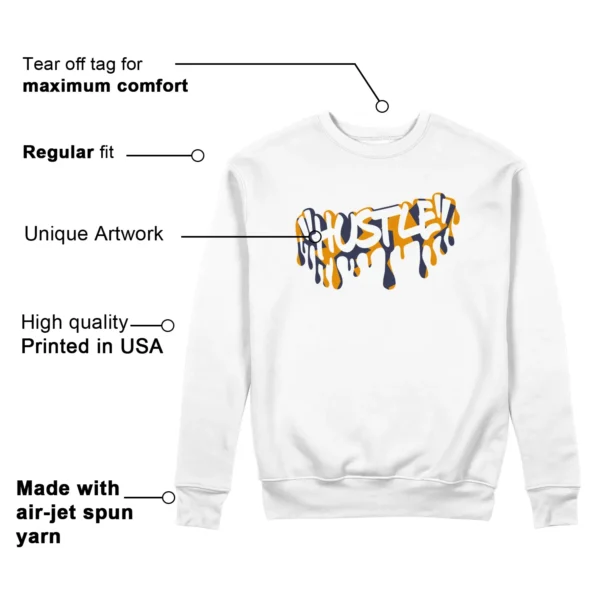 Hustle Sweatshirt to Match WMNS Nike Jam White Midnight Navy Gold Features