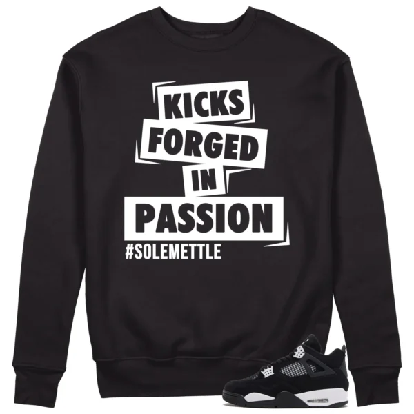 Kicks Passion Sweatshirt to Match Air Jordan 4 White Thunder