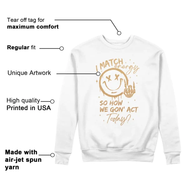 Match Energy Sweatshirt to Match Nike Air Zoom Vomero 5 Celestial Gold Features