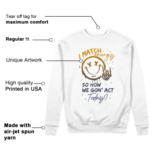 Match Energy Sweatshirt to Match WMNS Nike Jam White Midnight Navy Gold Features