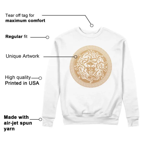 Medusa Sweatshirt to Match Nike Air Zoom Vomero 5 Celestial Gold Features