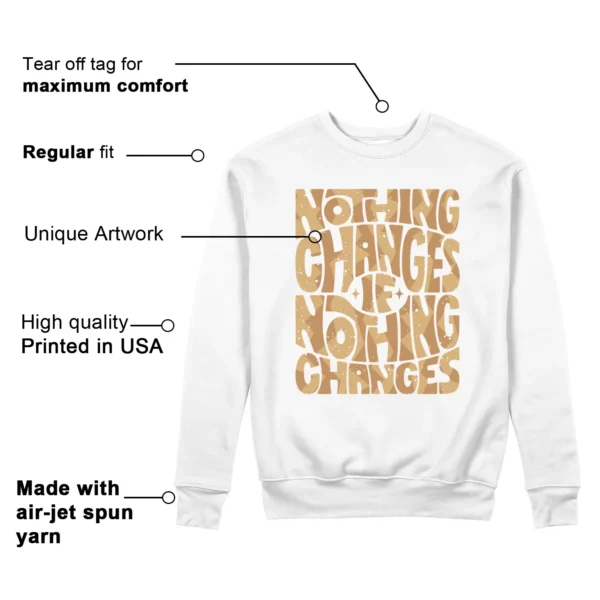 Nothing Changes Sweatshirt to Match Nike Air Zoom Vomero 5 Celestial Gold Features