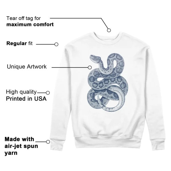 Python Snake Sweatshirt to Match Jordan 11 Diffused Blue Features