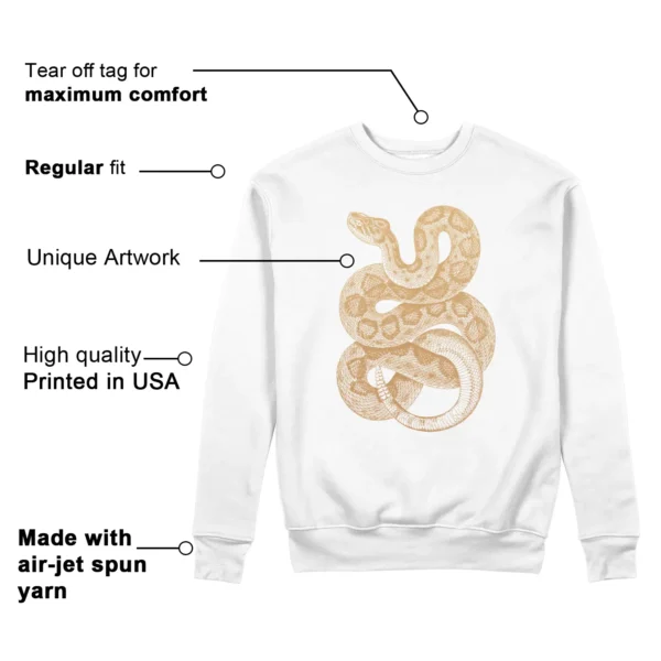 Python Snake Sweatshirt to Match Nike Air Zoom Vomero 5 Celestial Gold Features