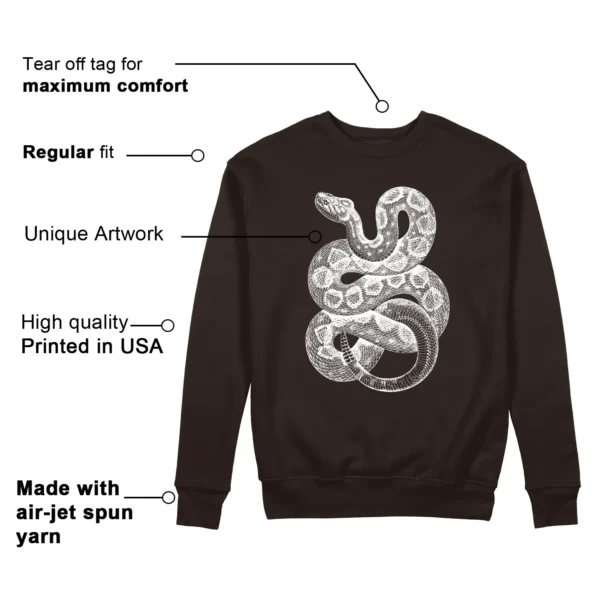 Python-Snake Sweatshirt to Match Nike Dunk Low Next Nature Baroque Brown Features