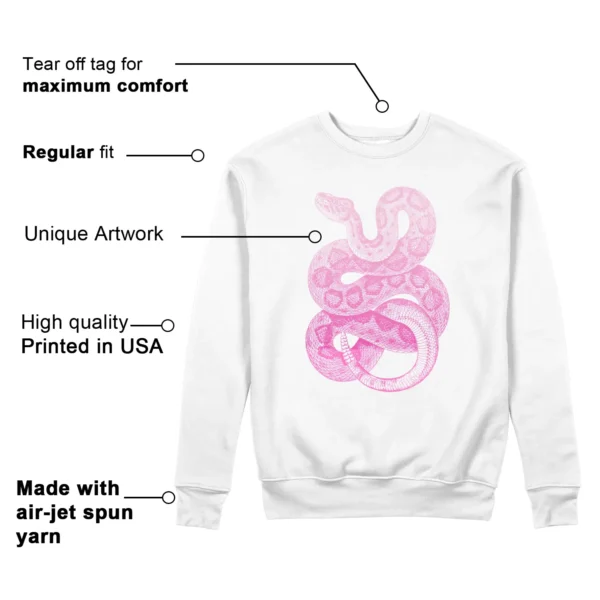 Python Snake Sweatshirt to Match Nike Dunk Low Triple Pink Features