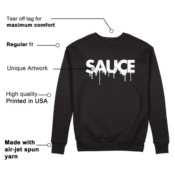 Sauce Sweatshirt to Match Air Jordan 4 White Thunder Features