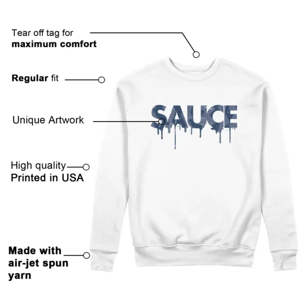 Sauce Sweatshirt to Match Jordan 11 Diffused Blue Features