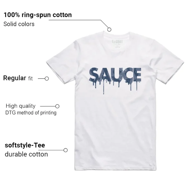 Sauce Shirt to Match Jordan 11 Diffused Blue Features