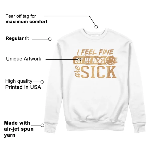 Sick Kicks Sweatshirt to Match Nike Air Zoom Vomero 5 Celestial Gold Features