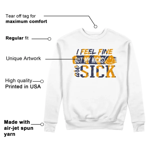 Sick Kicks Sweatshirt to Match WMNS Nike Jam White Midnight Navy Gold Features