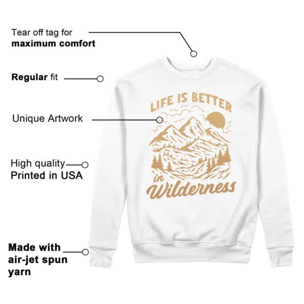 Wilderness Sweatshirt to Match Nike Air Zoom Vomero 5 Celestial Gold Features