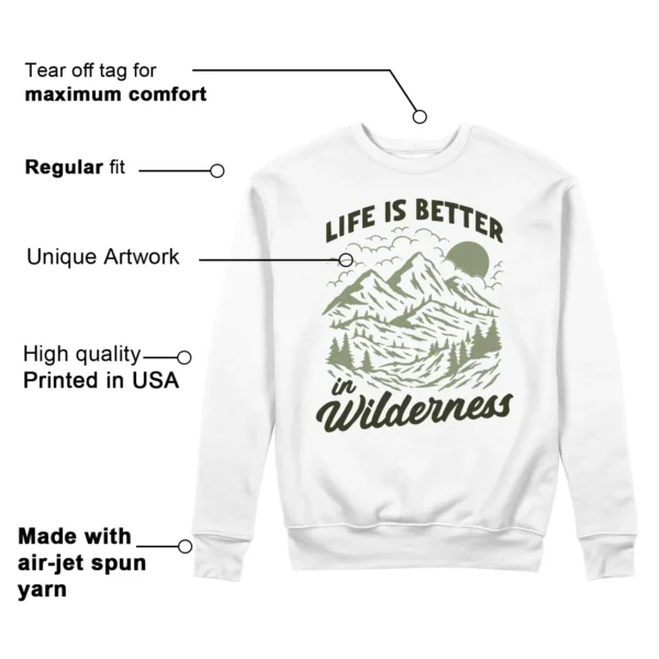 Wilderness Sweatshirt to Match Nike Dunk Low Oil Green Cargo Khaki Features