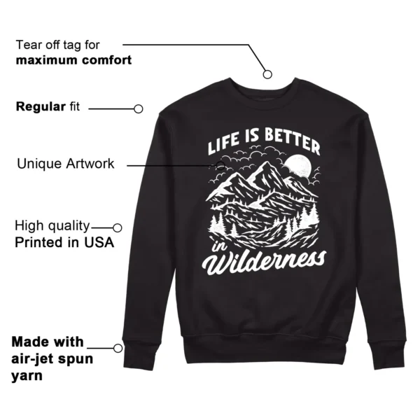 Wilderness Sweatshirt to Match Nike Dunk White Black Panda Features