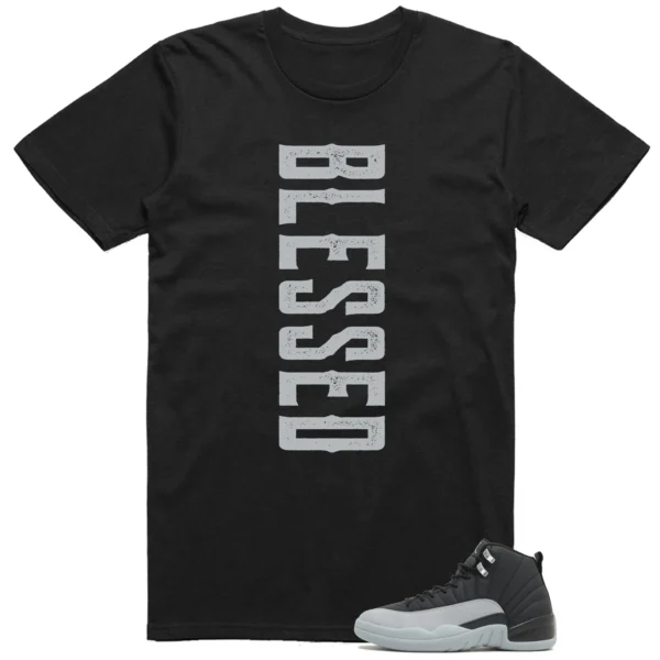 Blessed Tee | Jordan 12 Black Wolf Grey Match