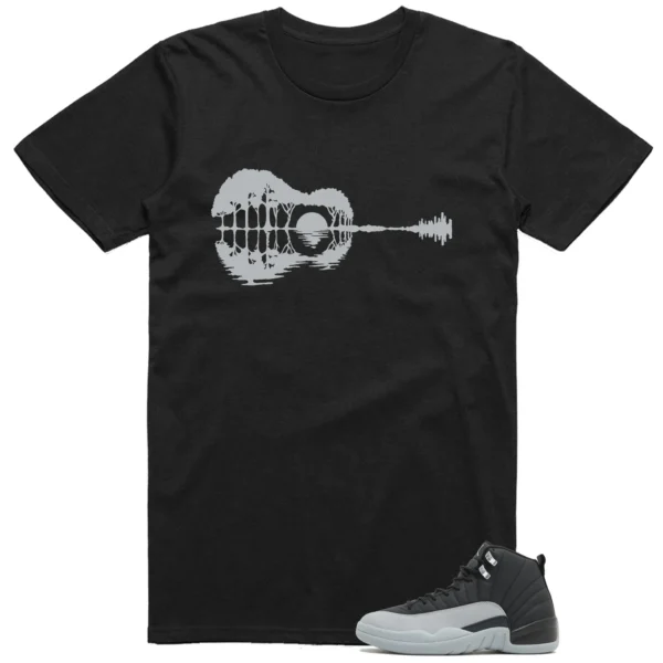 Guitar Shirt for Jordan 12 Black Wolf Grey Sneaker