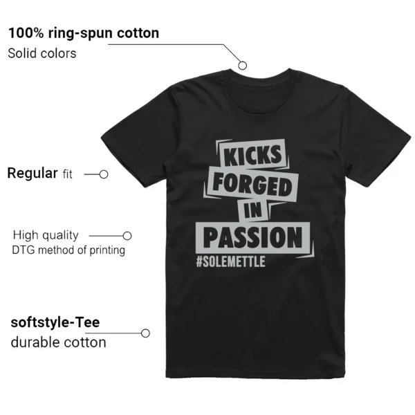 Passion Kicks Tee - Perfect Match for Jordan 12 Black Wolf Grey Features