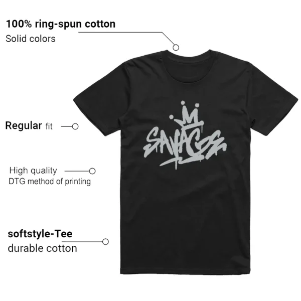 Savage Style Shirt for Jordan 12 Black Wolf Grey Lovers Features