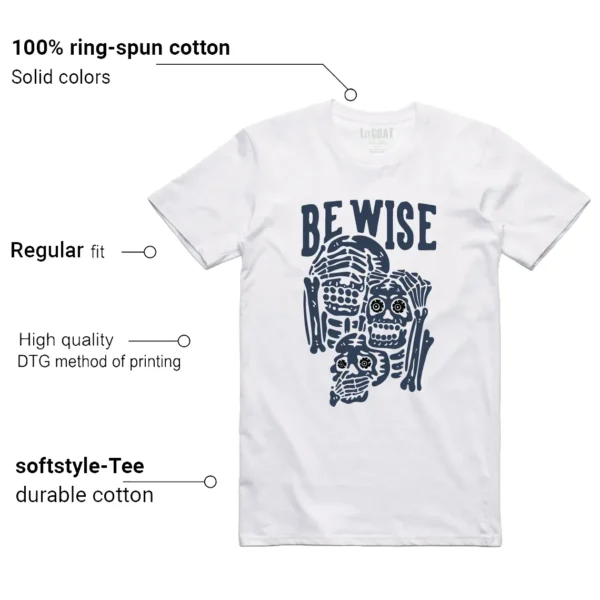 Jordan 1 High OG Midnight Navy Matching T-shirt Be Wise Features