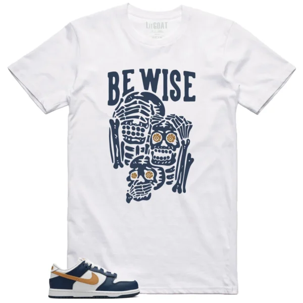 Nike Dunk Low Midnight Navy Wheat Matching T-shirt Be Wise