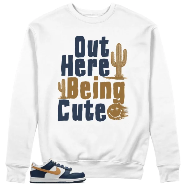 Being Cute Sweatshirt to Match Nike Dunk Low Midnight Navy Wheat