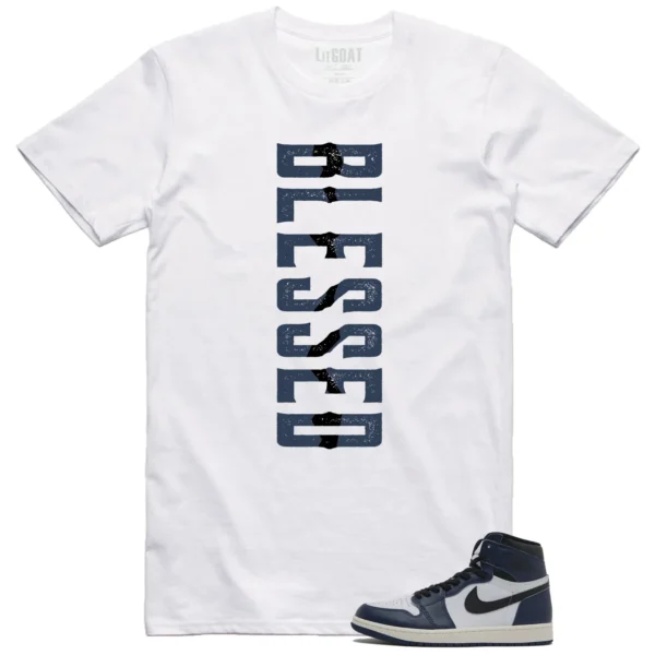 Jordan 1 High OG Midnight Navy Matching T-shirt Blessed