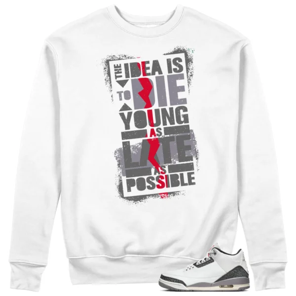 Die Young Sweatshirt to Match Jordan 3 Cement Grey