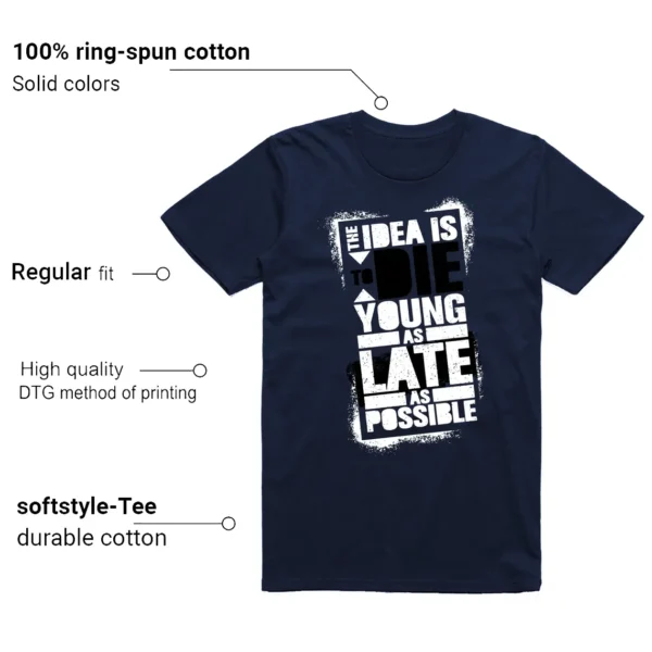 Air Jordan 1 High OG Midnight Navy Matching T-shirt Die Young Features